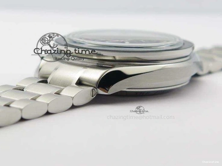 0118 Speedmaster MoonWatch  Apollo 16 Black Dial On SS Bracelet Supportive 8231